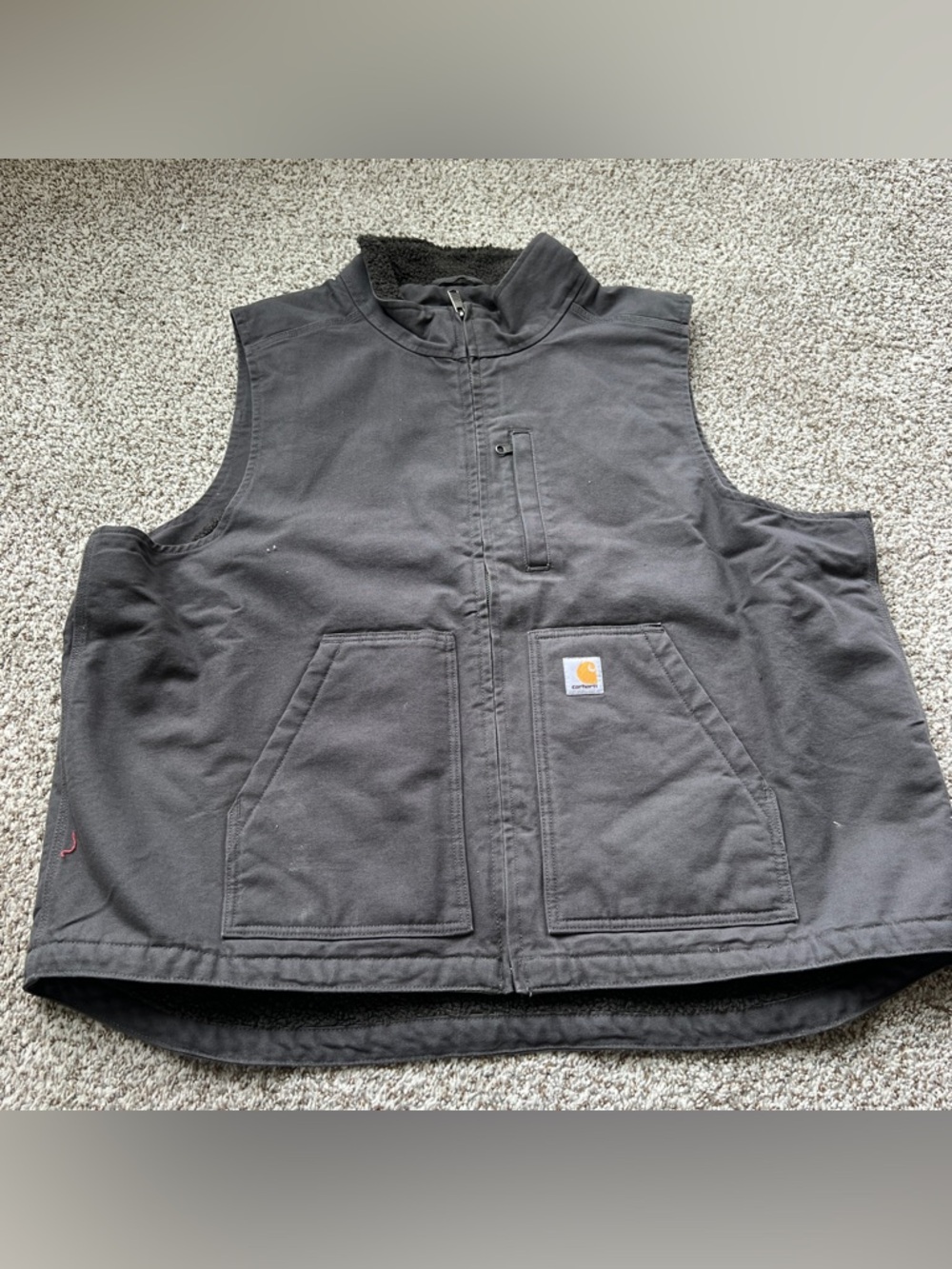 Carhartt grey zip up vest 2XL
